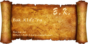 Bak Klára névjegykártya