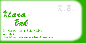 klara bak business card
